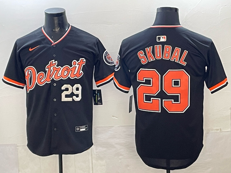 Men Detroit Tigers #29 Skubal black Game Nike MLB Jersey 20260010->detroit tigers->MLB Jersey